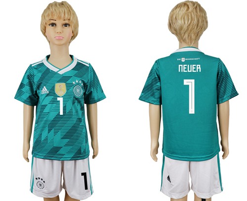 Germany #1 Neuer Away Kid Soccer Country Jersey - Click Image to Close